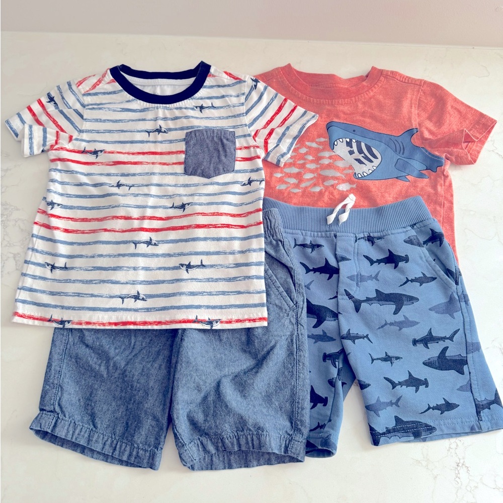 Two Boys 3T shorts and Tshirt outfits